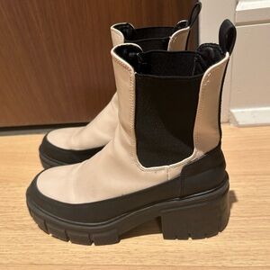 Stylish Black and Cream Women's Boots